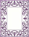 Deep Plum Floral Scrollwork Border Rug