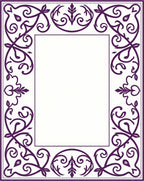 Deep Plum Floral Scrollwork Border Rug