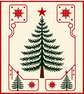 Festive Red Pine Tree Quilt Rug