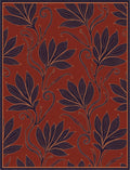 Art Nouveau Crimson Botanical Scroll Rug