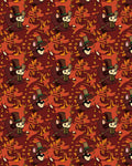 Whimsical Brown Top Hat Mouse Autumn Leaves Rug