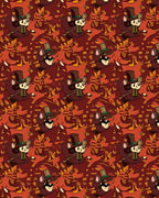 Whimsical Brown Top Hat Mouse Autumn Leaves Rug