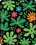 Tropical Jungle Leaf and Flower Array Rug