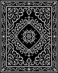 Elegant Black White Floral Medallion Rug