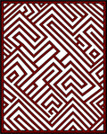 Deep Crimson Abstract Maze Rug