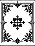Ornate Black and White Floral Medallion Rug