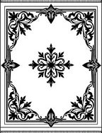Ornate Black and White Floral Medallion Rug