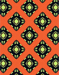 Spiced Orange Black Medallion Accents Rug