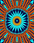 Bold Abstract Sunburst Teal Orange Rug