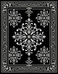 Elegant Black White Floral Arrangement Rug