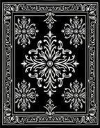 Elegant Black White Floral Arrangement Rug