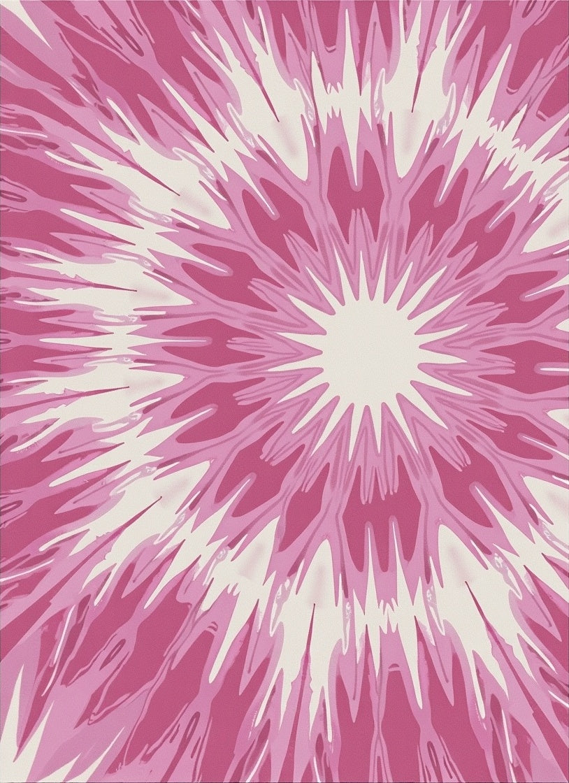 Radiant Pink Burst Medallion Rug