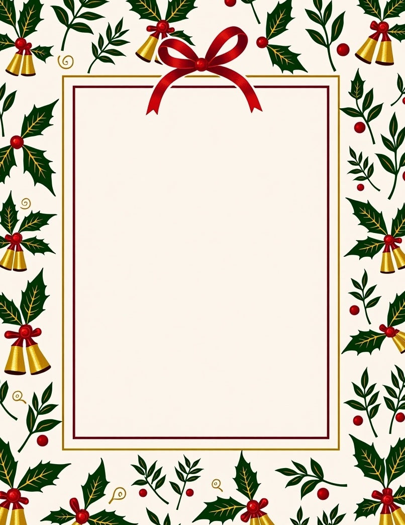 Red Holly Berry Bell Wreath Rug