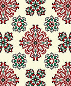 Crimson Green Arabesque Medallion Rug