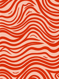 Vibrant Coral Wave Stripe Rug