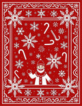 Festive Red Snowflakes Santa Candy Canes Rug