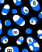 Bold Blue Eight Ball Collection Rug