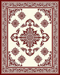 Deep Burgundy Medallion Border Rug