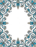 Blue and Cream Floral Scrollwork Rug