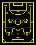 Yellow Football Field Lines Rug
