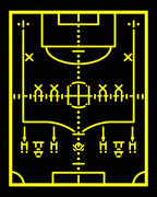 Yellow Football Field Lines Rug
