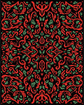 Red Black Blooming Floral Arabesque Rug