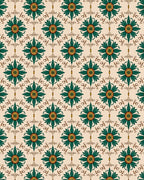 Emerald Petal Symmetry Beige Rug
