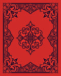 Vibrant Crimson Floral Frame Rug
