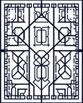 Art Deco Cobalt Geometric Frame Rug