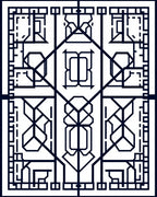 Art Deco Cobalt Geometric Frame Rug