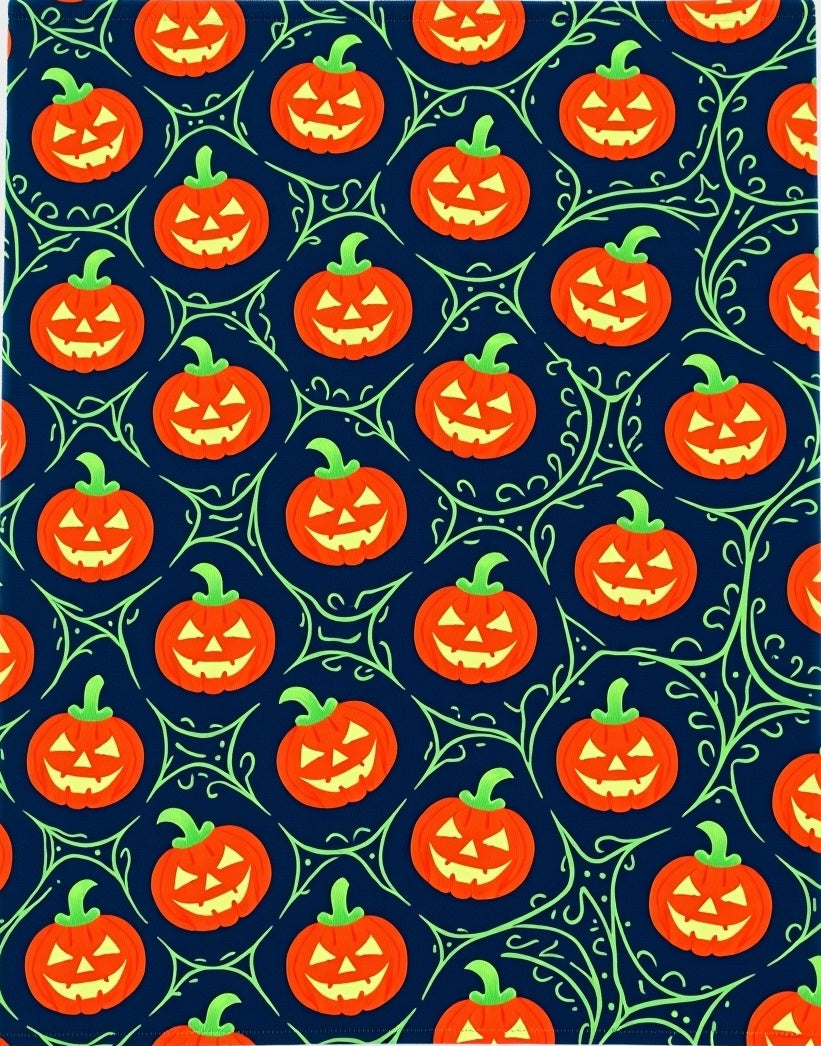 Spooky Orange Jack O Lantern Vines Rug