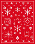Festive Red White Snowflake Collage Rug