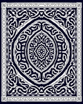 Dark Blue White Intricate Mandala Rug