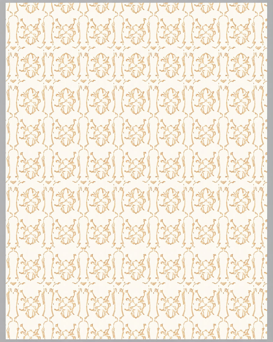Natural Beige Scarab Repeating Overlay Rug