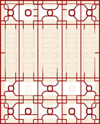 Crimson Geometric Lattice Window Rug