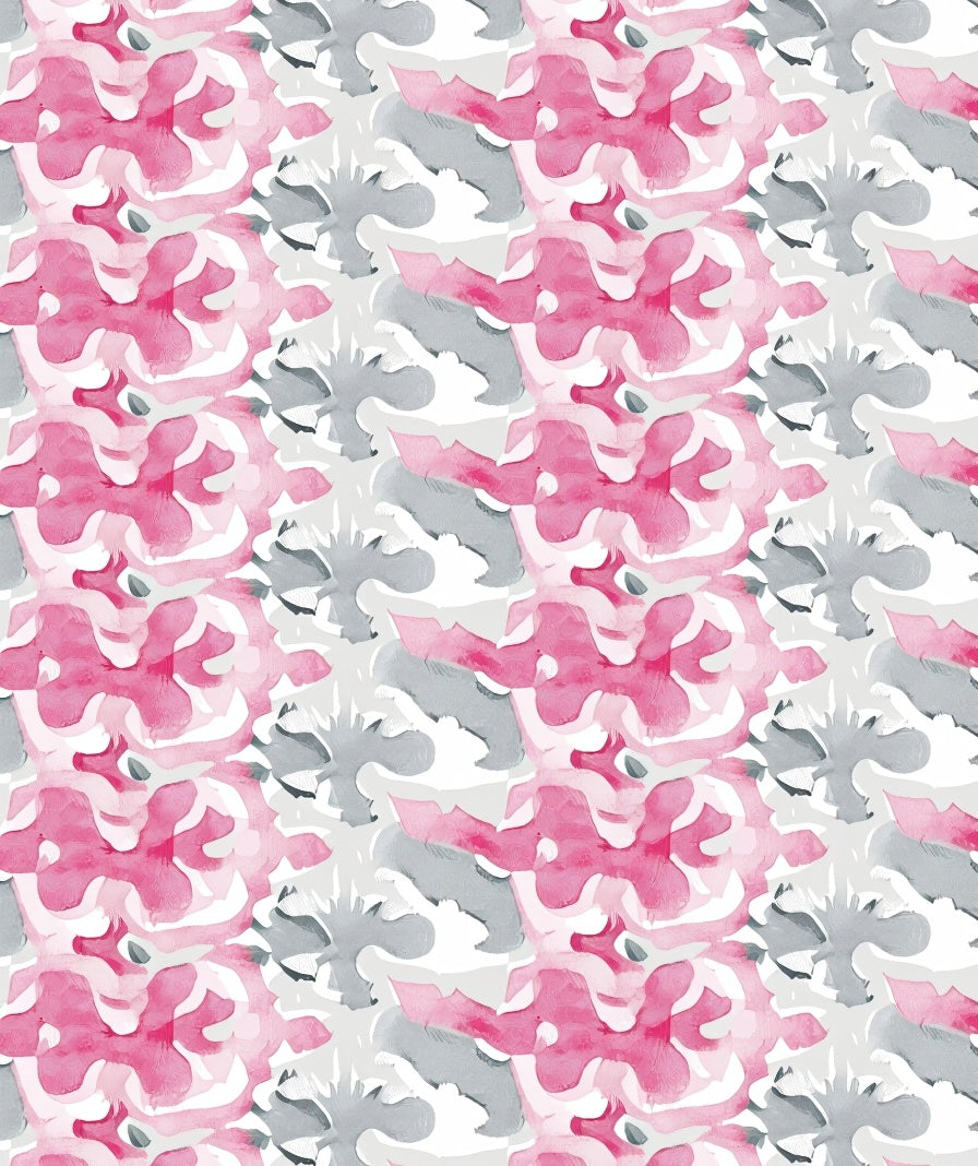 Watercolor Pink Gray Abstract Bloom Rug