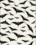 Black Flying Bats Cream Background Rug