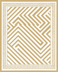Golden White Geometric Maze Rug