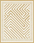 Golden White Geometric Maze Rug