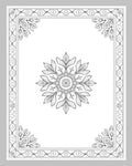 Ornate Floral Mandala With Border Rug