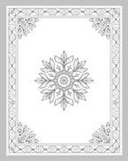 Ornate Floral Mandala With Border Rug