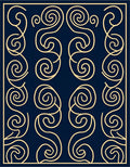Deep Navy Swirling Line Art Rug