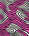 Vibrant Pink Black Swirl Wave Rug