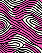 Vibrant Pink Black Swirl Wave Rug