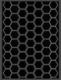Modern Black Hexagon Overlay Rug