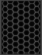 Modern Black Hexagon Overlay Rug
