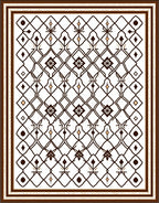 Brown Tan Geometric Lattice Rug