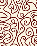 Deep Red Swirling Vine Abstract Rug