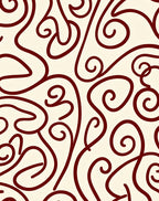 Deep Red Swirling Vine Abstract Rug