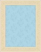 Pale Blue Floral Lace Medallion Rug